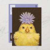 graues Hühnchen (Piep) Postkarte (Vorne/Hinten)