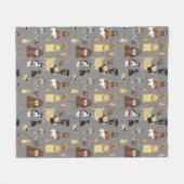 Graues Hundemuster Fleecedecke (Vorderseite (Horizontal))