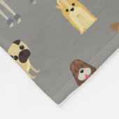 Graues Hundemuster Fleecedecke (Ecke)