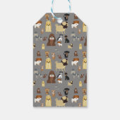 Graues Hundemuster Geschenkanhänger (Rückseite)