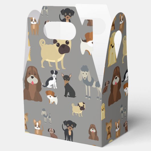 Graues Hundemuster Geschenkschachtel (Geöffnet)