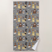 Graues Hundemuster Strandtuch (Vorderseite)