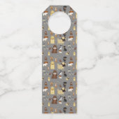 Graues Hundsmuster. Flaschenanhänger (Rückseite)