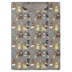 Graues Hundsmuster. Klemmbrett