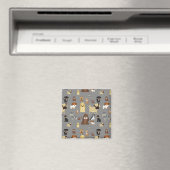 Graues Hundsmuster. Magnet (In Situ (Geschirrspüler))