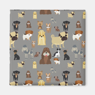 Graues Hundsmuster. Magnet