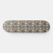 Graues Hundsmuster. Skateboard (Horizontal)