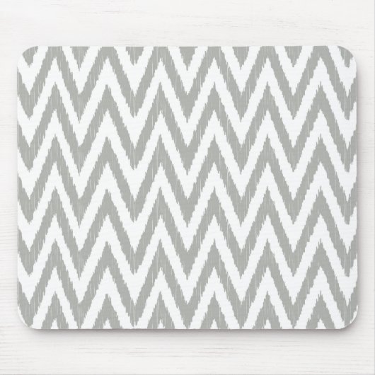 Graues Ikat Zickzack Mousepad (Vorne)