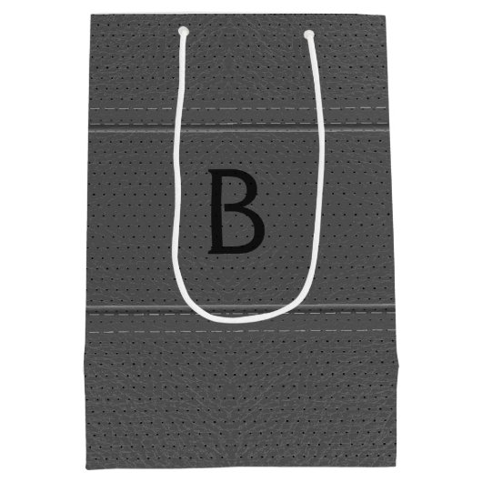 Graues Imitat Leather Mittlere Geschenktüte (Rückseite)