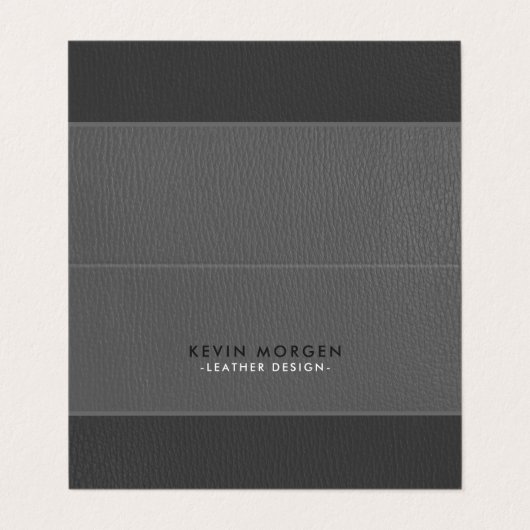 Graues Imitat Leather Visitenkarten (Außenseite Aufgefaltet)