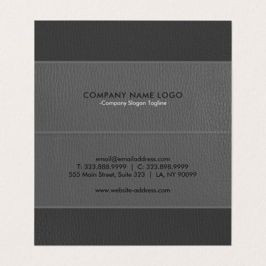 Graues Imitat Leather Visitenkarten (Innenseite Aufgefaltet)