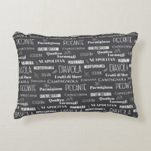 Graues italienisches Restaurant Pizza Names Typogr