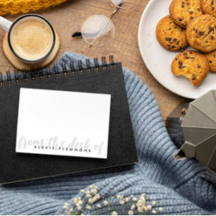 Graues kalligraphisches Skript aus dem Schreibtisc Mitteilungskarte