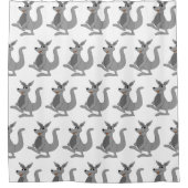 Graues Känguru-Design Duschvorhang (Vorderseite)