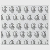 Graues Känguru-Design, jede Hintergrundfarbe Geschenkpapier (Flach)