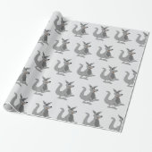 Graues Känguru-Design, jede Hintergrundfarbe Geschenkpapier (Ungerollt)
