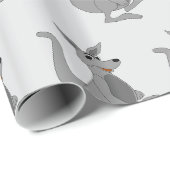 Graues Känguru-Design, jede Hintergrundfarbe Geschenkpapier (Rolleneckpunkt)