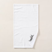 Graues Känguru-Design mit Monogramm Badhandtuch Set (Handtuch)