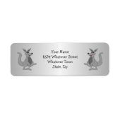 Graues Känguru-Design Rücksendeadresse (Vorne)