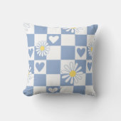 Graues kariertes Kinderzimmer Kissen (Vorderseite)