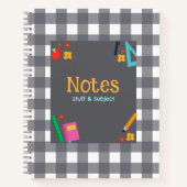 Graues Kariertes Notebook Notizblock (Vorderseite)