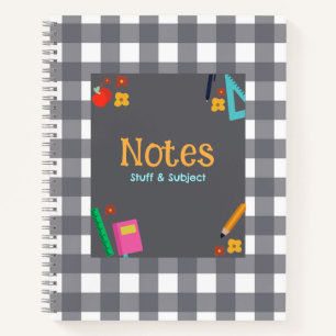 Graues Kariertes Notebook Notizblock