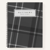 Graues kariertes personalisiertes Familienrezept Notizblock (Vorderseite)