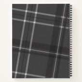 Graues kariertes personalisiertes Familienrezept Notizblock (Rückseite)