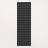 Graues Kariertes Tartan Monogramm Initial Yoga Mat Yogamatte (Rückseite)