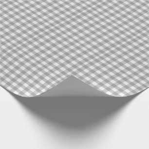 Graues Karo-Gingham Landhaus-Stil Einfach Geschenkpapier