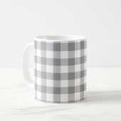 Graues Karomuster nahtloses Muster Kaffeetasse (Vorderseite Links)
