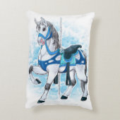 Graues Karussell Pferdekissen Dekokissen (Rückseite(Vertikal))