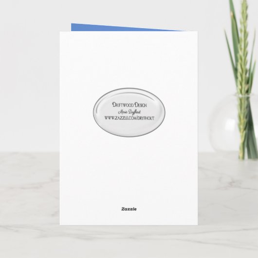 graues Kätzchen im Gras Geburtstag Karte (Rückseite)