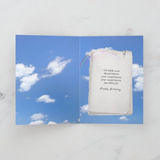 graues Kätzchen im Gras Geburtstag Karte (Innenseite)