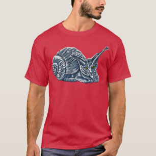 Graues Kätzchen Schnecke T-Shirt