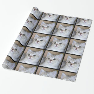 Graues Katzen-Packpapier Geschenkpapier