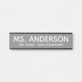 Graues Klassenzimmertür-Schild Türschild (Vorderseite )