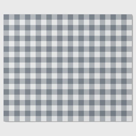 Graues klassisches Gingham-Karo Geschenkpapier (Flach)