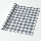 Graues klassisches Gingham-Karo Geschenkpapier (Ungerollt)