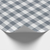 Graues klassisches Gingham-Karo Geschenkpapier (Ecke)