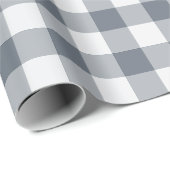 Graues klassisches Gingham-Karo Geschenkpapier (Rolleneckpunkt)