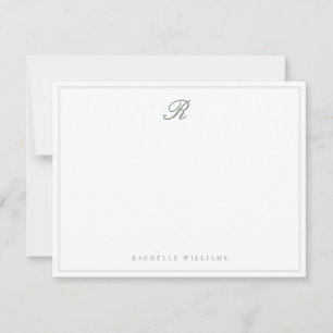 Graues klassisches vintage Schriftmonogramm mit do Mitteilungskarte