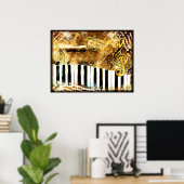 Graues Klaviertastaturposter Poster (Heimbüro)