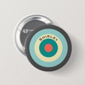 Graues Kombinationsbullseye von Shirley Taylor Button (Vorne & Hinten)