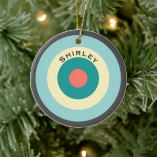 Graues Kombinationsbullseye von Shirley Taylor Keramik Ornament