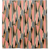 graues korallenrotes Rosa des eleganten des Kükens Duschvorhang (Vorderseite)