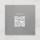Graues Kraft Papier Logo und QR-Code einfach hinzu Quadratische Visitenkarte (Rückseite)