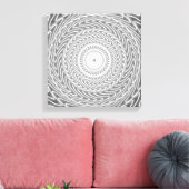 Graues Kreismuster Leinwanddruck (Insitu (Wohnzimmer))