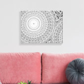 Graues Kreismuster Leinwanddruck (Insitu (Wohnzimmer))