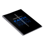 .Graues Kreuz mit Blue Faith Word Notizblock (Rechte Seite)